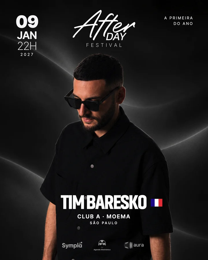 Flyer de Tim Baresko, After Day Festival, 9 de janeiro de 2027